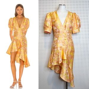 REVOLVE - Song of Style | Mariel Midi Dress in Sunset Pink Sz. M